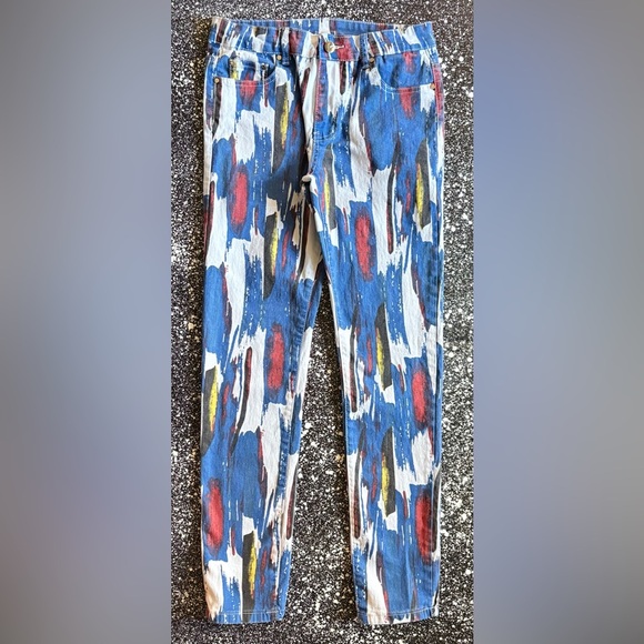 Paint Brush Stroke Jeans Men’s 30x30 - Picture 1 of 3